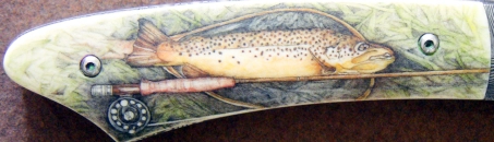 Brown trout and rod Brown trout and rod