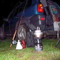 Brewing coffee by the stream Brewing coffee by the stream