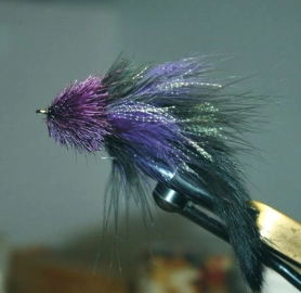 Purple & Black Deer Head marabou Purple & Black Deer Head marabou