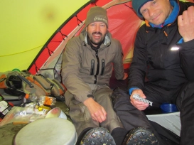 Cooking in the tent Cooking in the tent
