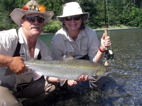 Lucky coupl and one fat salmon Lucky coupl and one fat salmon