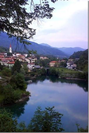 City at the bank of a mirror City at the bank of a mirror