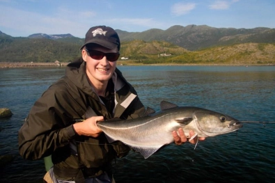 Jonas with a pollock Jonas with a pollock