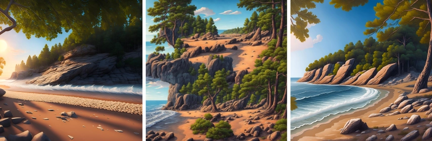 Three rocky coasts Three rocky coasts