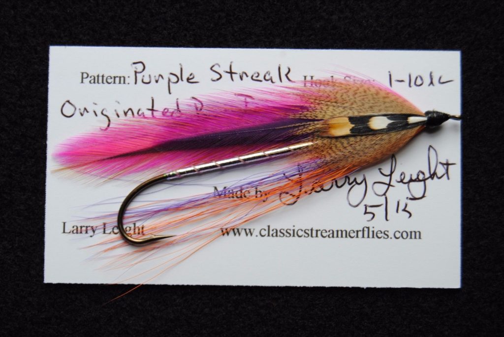 Purple Streak (Tom Fawcett) streamer tied by Larry Leight