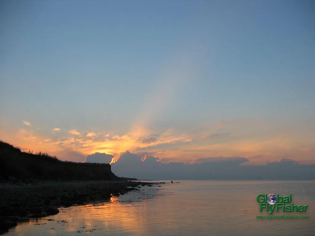 Computer screen wallpaper: A nice October sunset over the Danish coast.